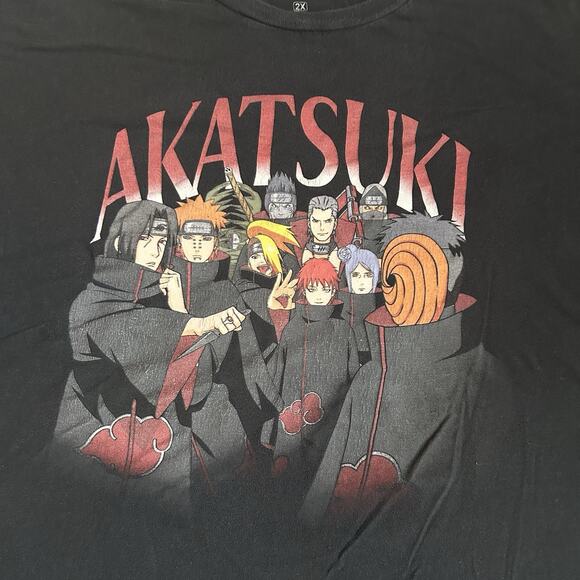 Vintage 2002 Naruto Shippuden Akatsuki Tee Shirt Anime Graphic Size 2 XL - Picture 2 of 12
